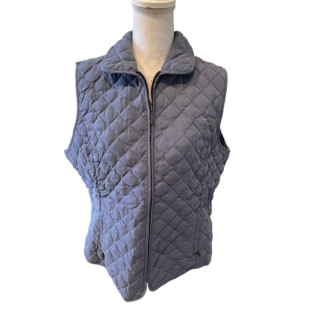 Eddie Bauer Quilted Slim Goose Down Vest Cornflower Blue XL